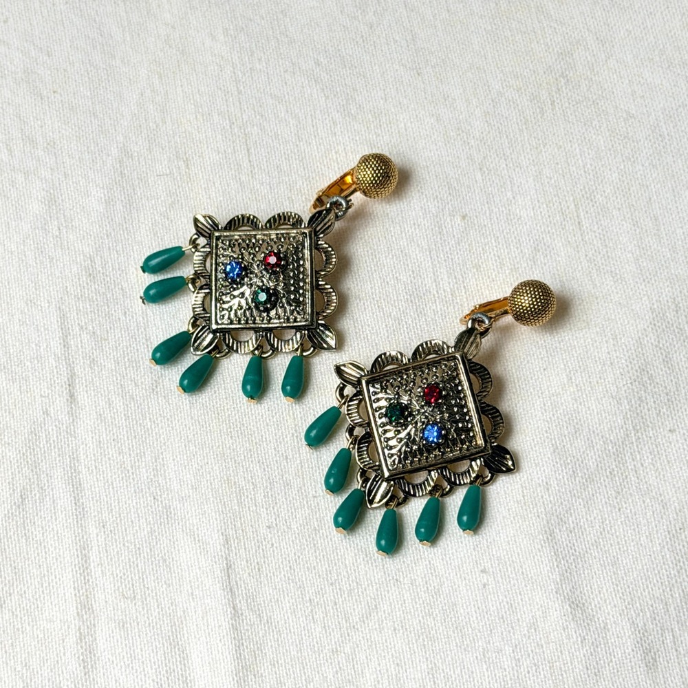 Vintage Sarah Coventry 1967 Temple of Lights Brooch Earring Set MCM Retro Pin - Picture 4 of 9